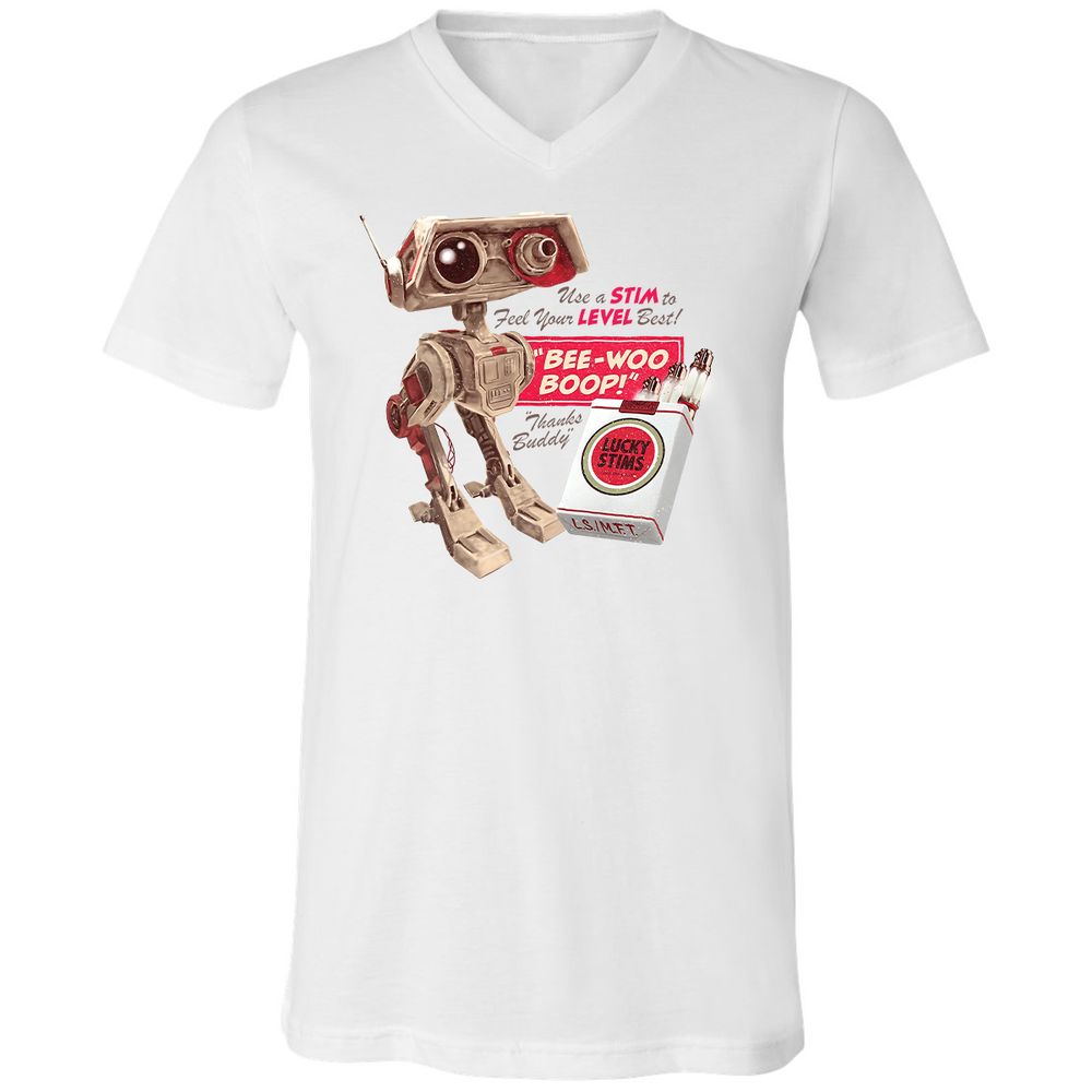 Unisex V-Neck T-Shirt - M7YJHNMC - White - 1