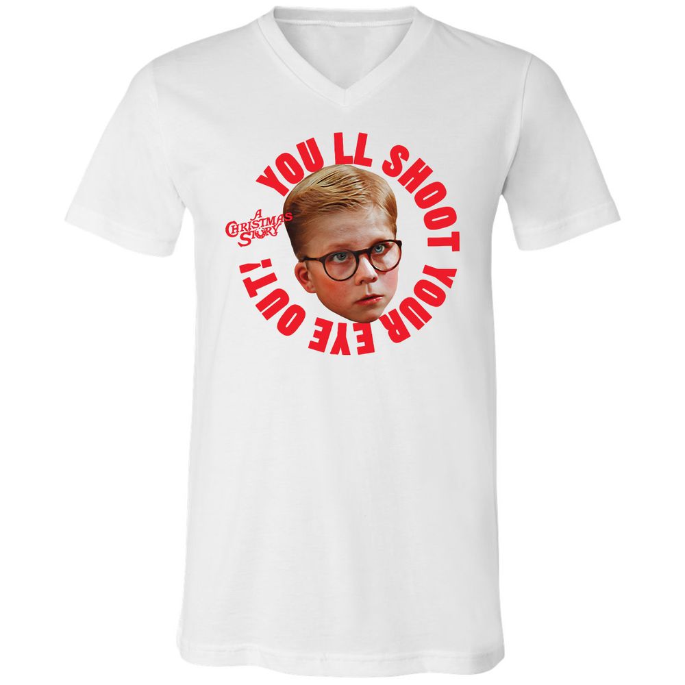 Unisex V-Neck T-Shirt - 43L7JZ89 - White - 1
