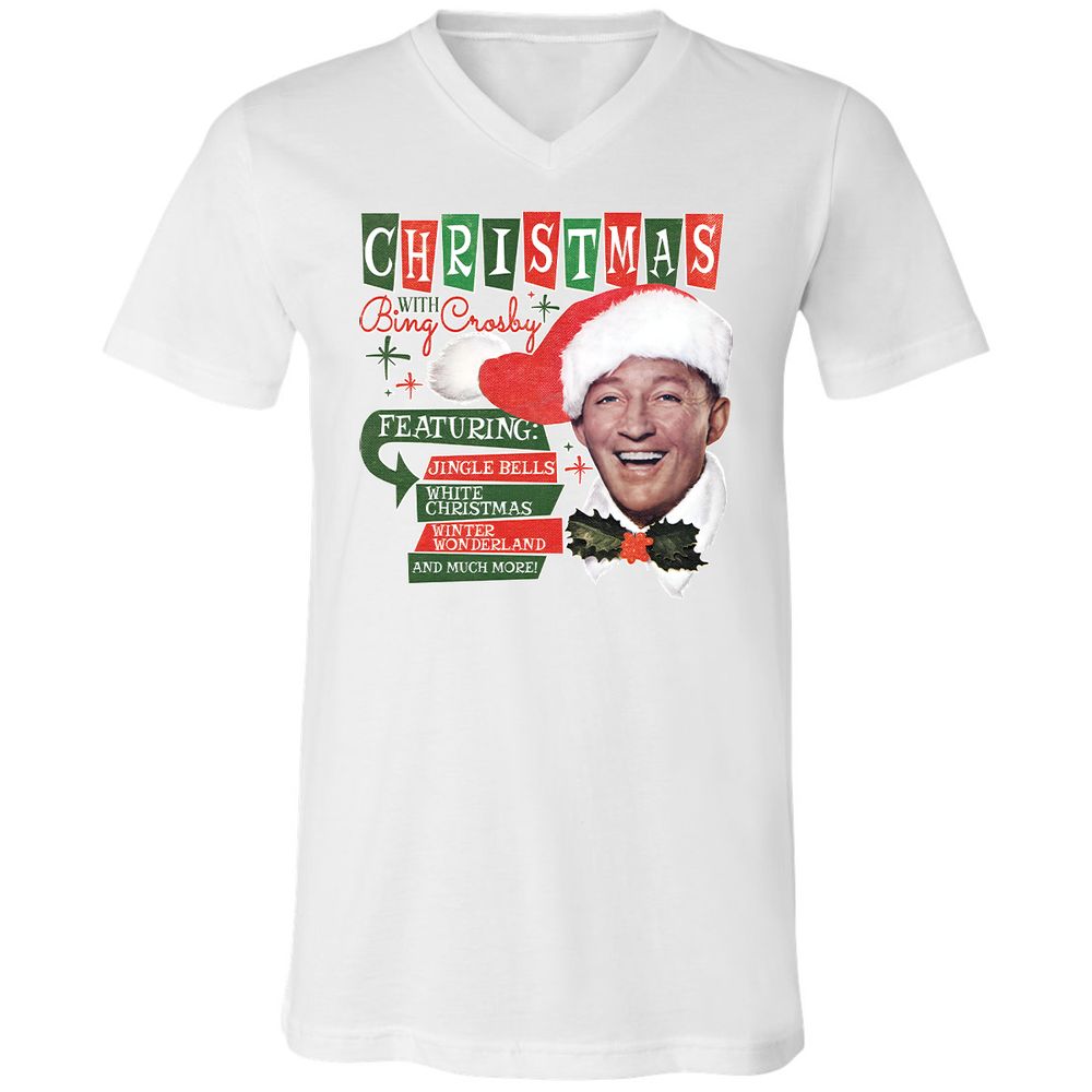 Unisex V-Neck T-Shirt - D5D8V6JV - White - 1