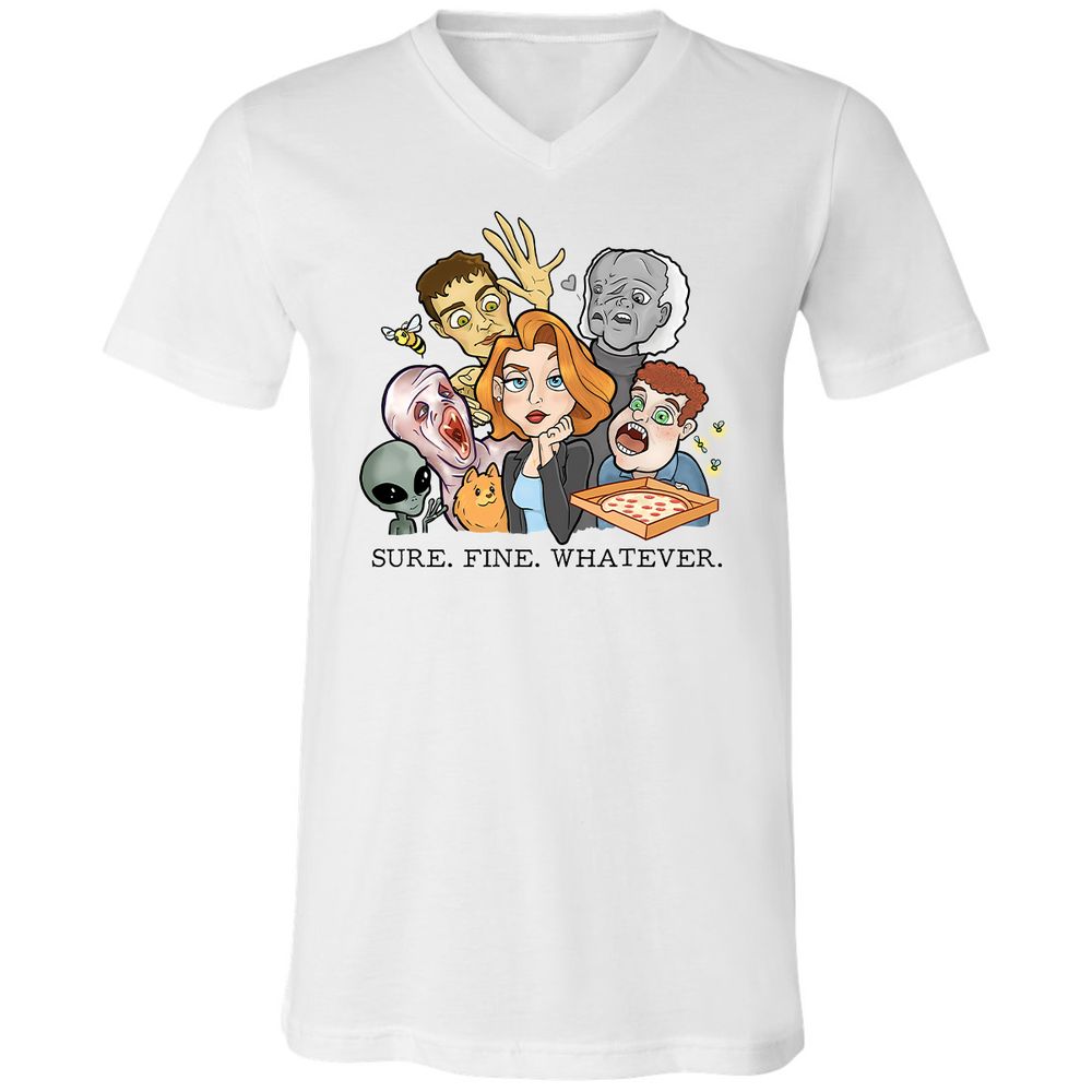 Unisex V-Neck T-Shirt - UX5LTVTW - White - 1