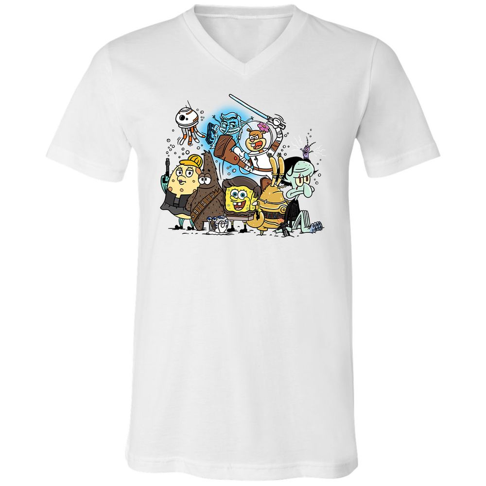 Unisex V-Neck T-Shirt - BLSM8SWB - White - 1