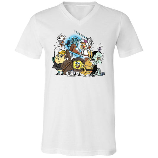 Unisex V-Neck T-Shirt - BLSM8SWB - White - 1