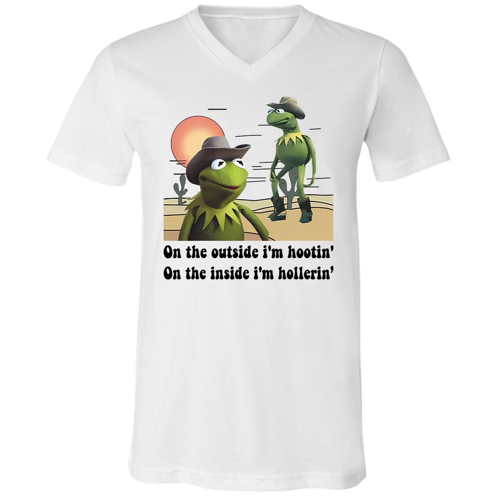 Unisex V-Neck T-Shirt - T7MH351G - White - 1