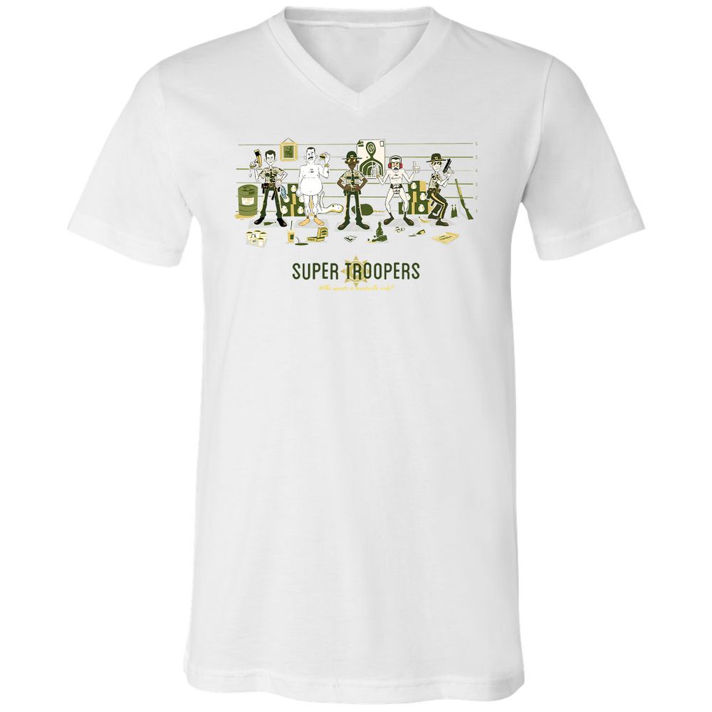 Unisex V-Neck T-Shirt - J8RQCGG5 - White - 1