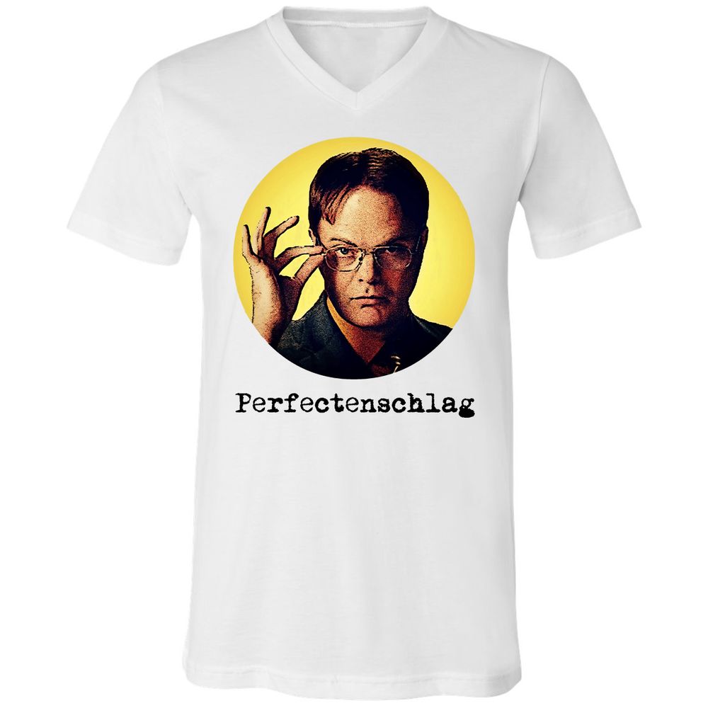 Unisex V-Neck T-Shirt - B7UVLTZT - White - 1