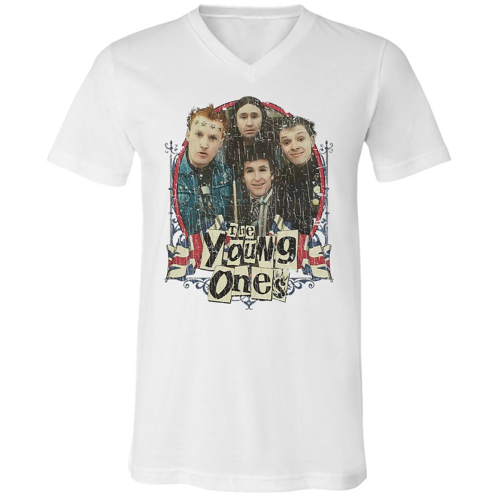 Unisex V-Neck T-Shirt - FBQXRT5H - White - 1