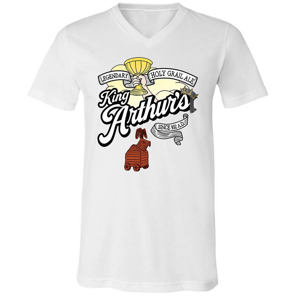Unisex V-Neck T-Shirt - L9RJ9SG1 - White - 1