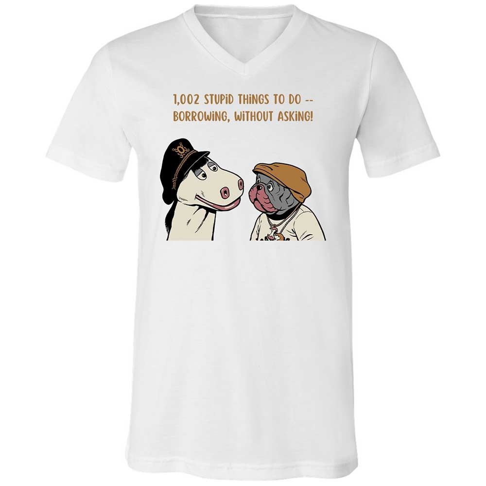 Unisex V-Neck T-Shirt - 22NX9WNR - White - 1