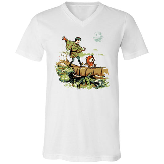 Unisex V-Neck T-Shirt - DEGALS3Z - White - 1