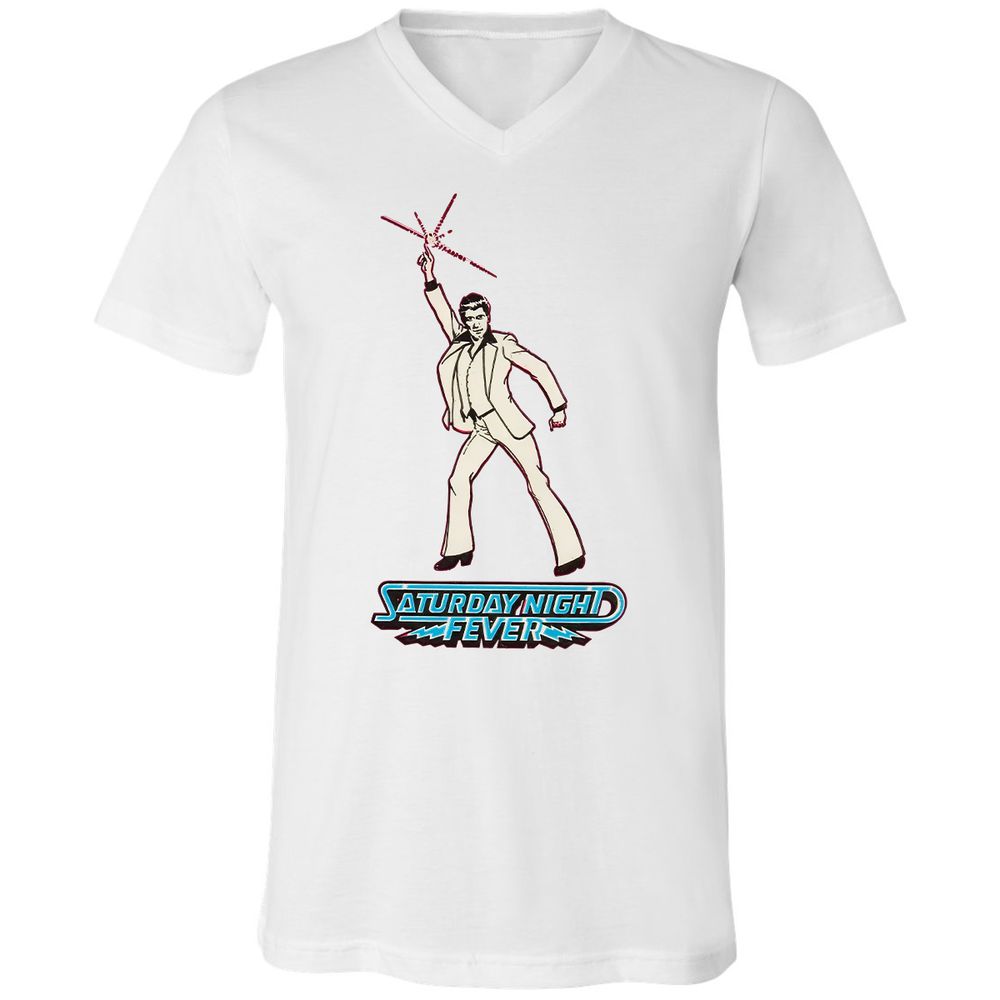 Unisex V-Neck T-Shirt - 4NDD2QKU - White - 1