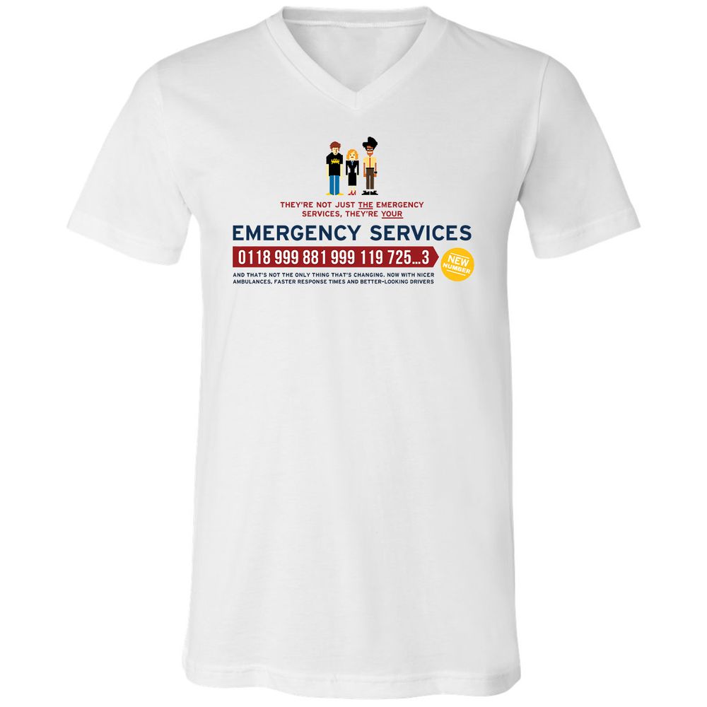 Unisex V-Neck T-Shirt - HCY3WCCL - White - 1