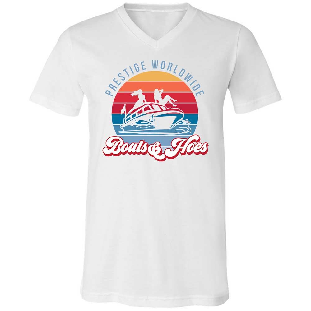 Unisex V-Neck T-Shirt - XWS4Z1VS - White - 1