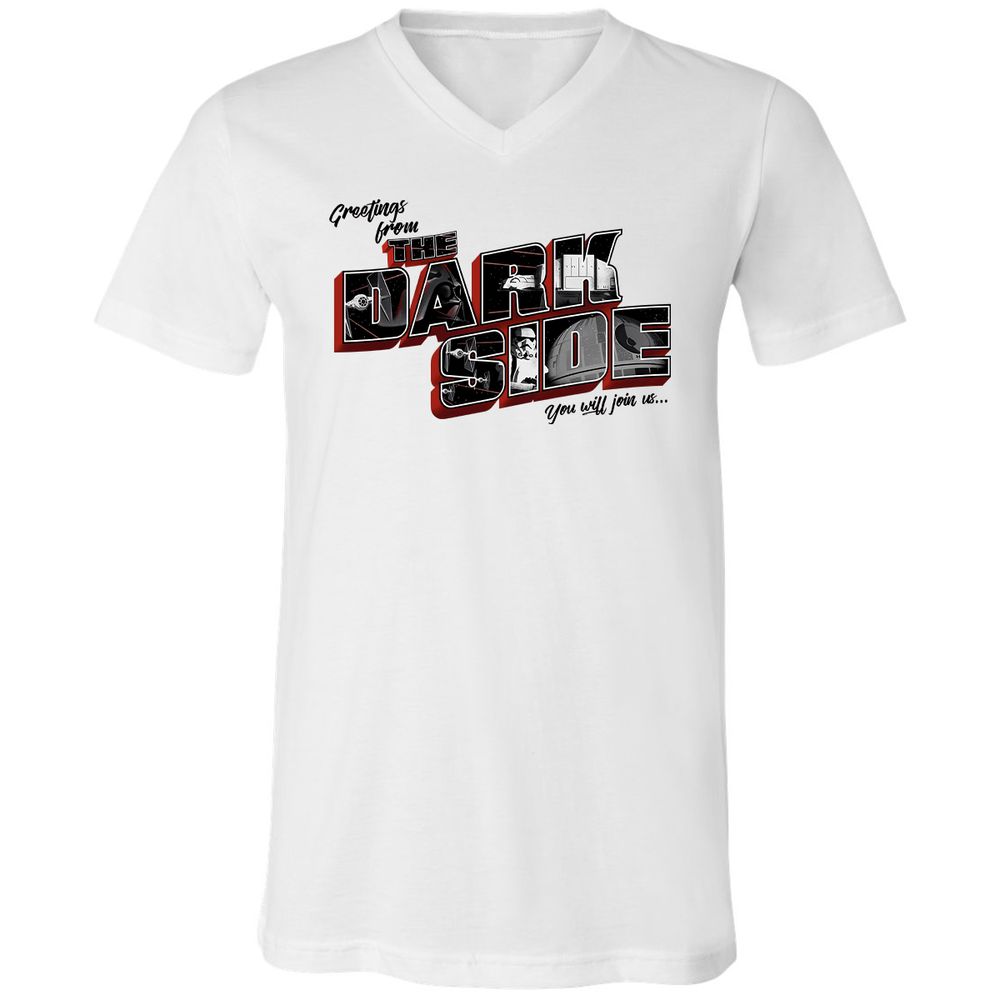 Unisex V-Neck T-Shirt - GV6JQRG7 - White - 1