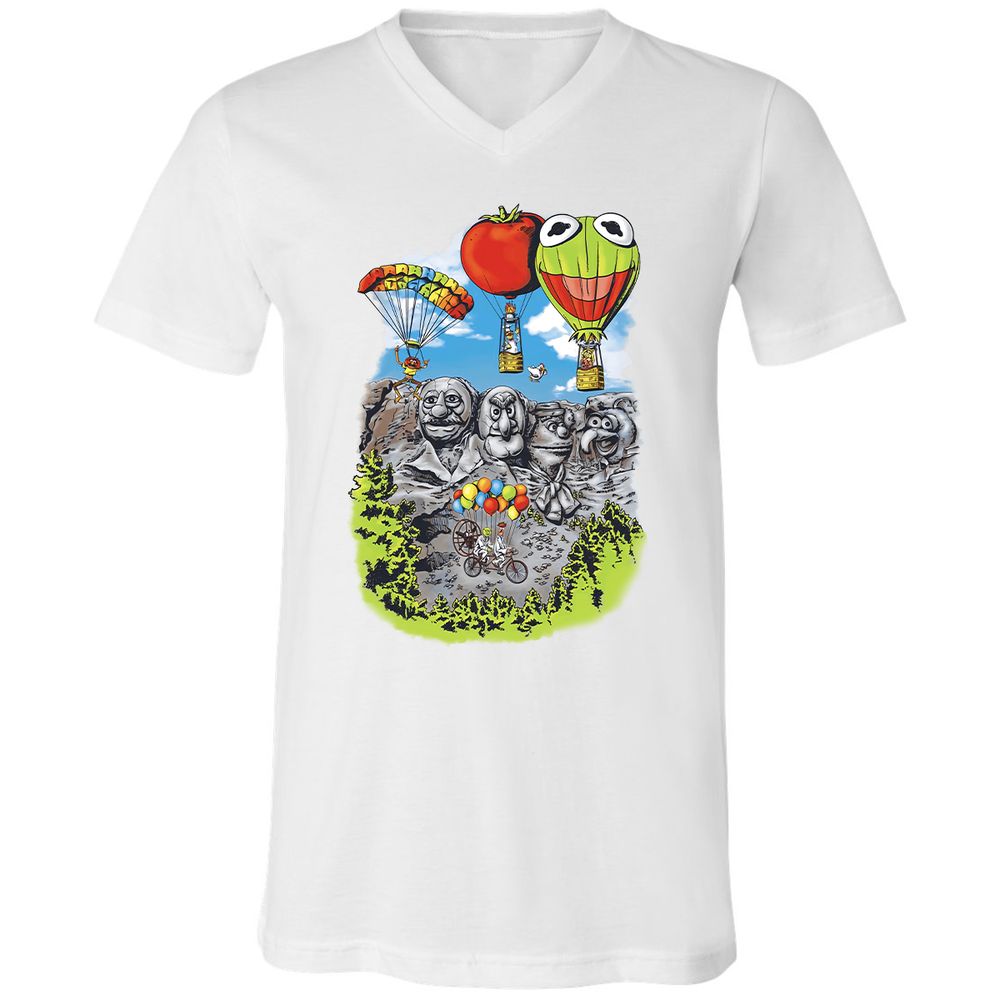 Unisex V-Neck T-Shirt - B6W3USD2 - White - 1