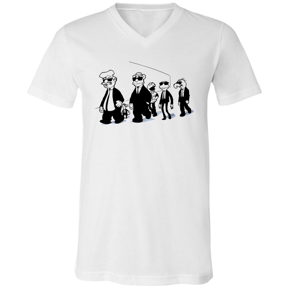 Unisex V-Neck T-Shirt - 8Q43LB3F - White - 1