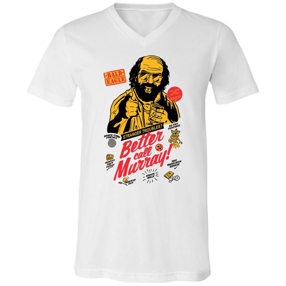 Unisex V-Neck T-Shirt - RRH3Y766 - White - 1