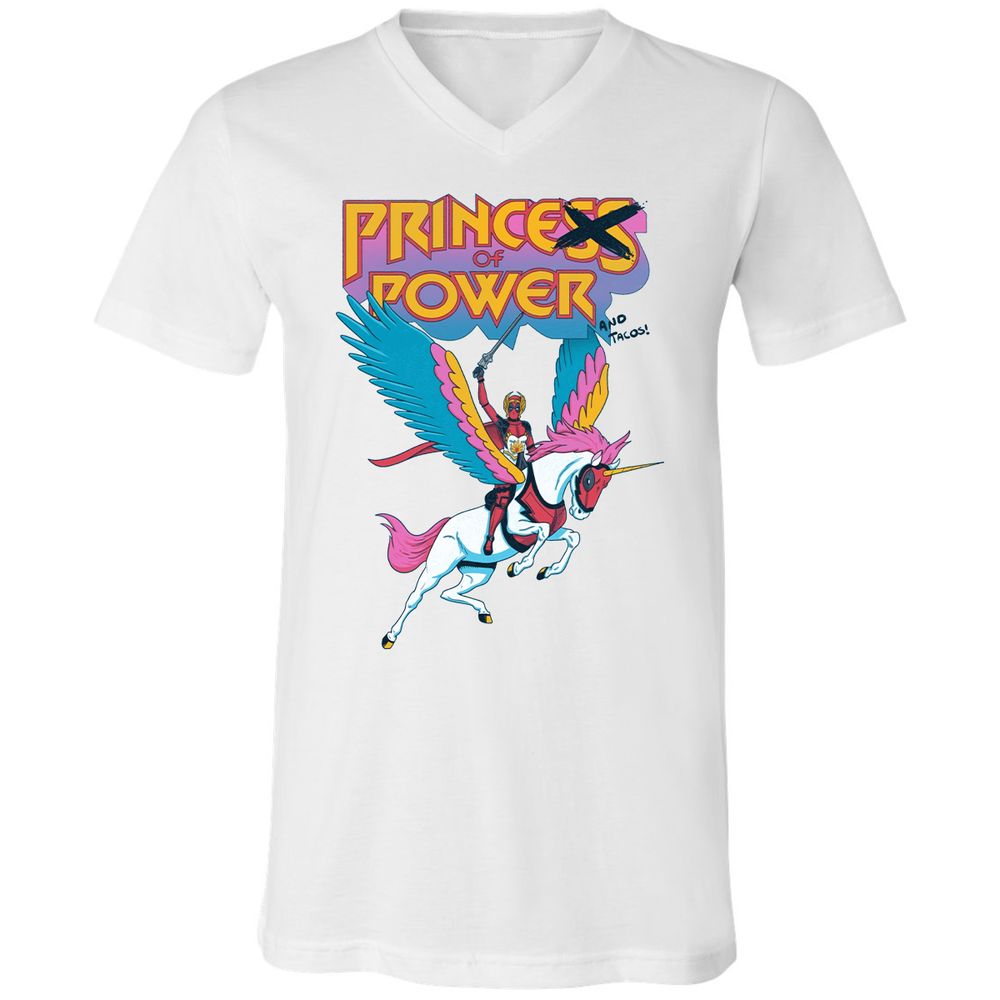 Unisex V-Neck T-Shirt - MZR7CYT8 - White - 1