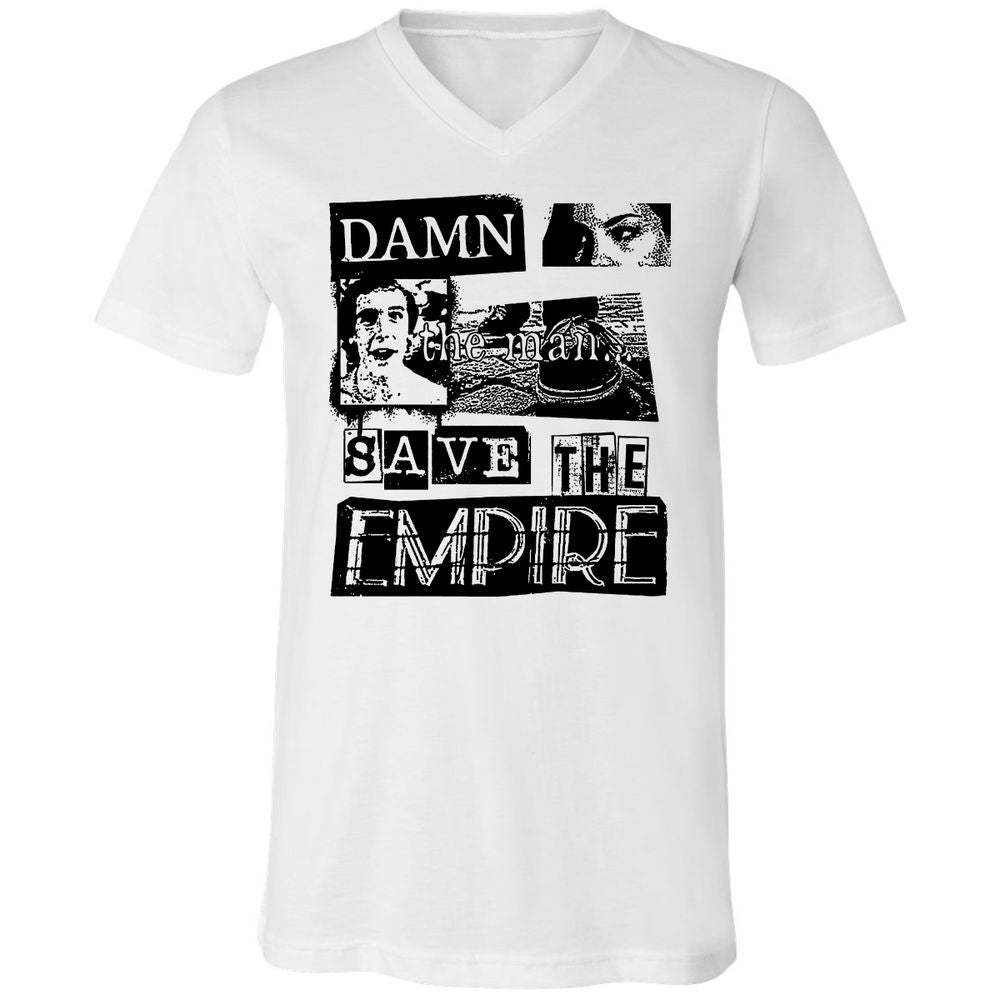 Unisex V-Neck T-Shirt - 85T26U5W - White - 1