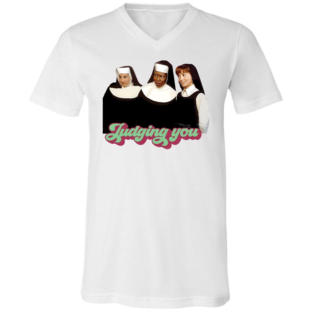 Unisex V-Neck T-Shirt - SXHT8TB6 - White - 1