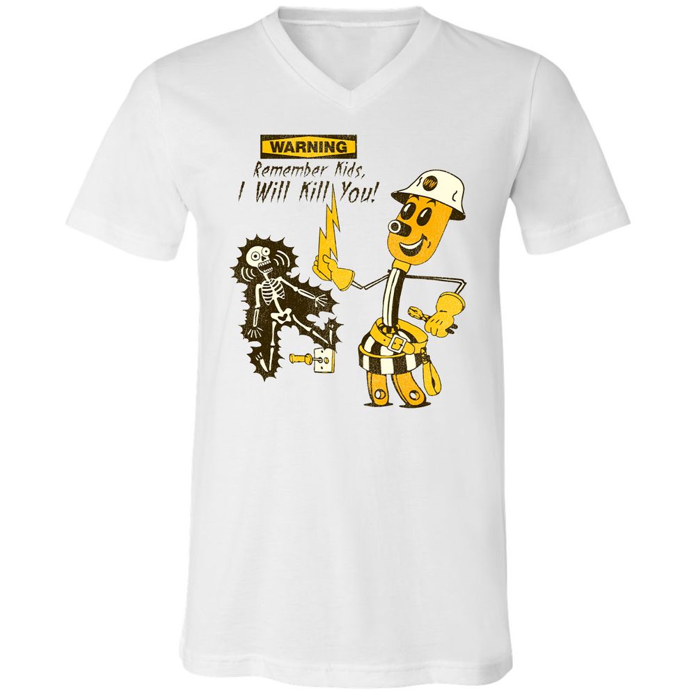 Unisex V-Neck T-Shirt - 14R78S83 - White - 1