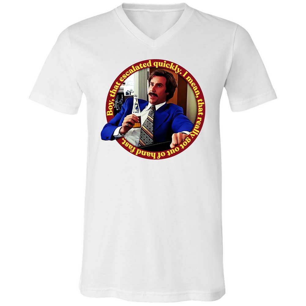 Unisex V-Neck T-Shirt - HZVBRTN8 - White - 1