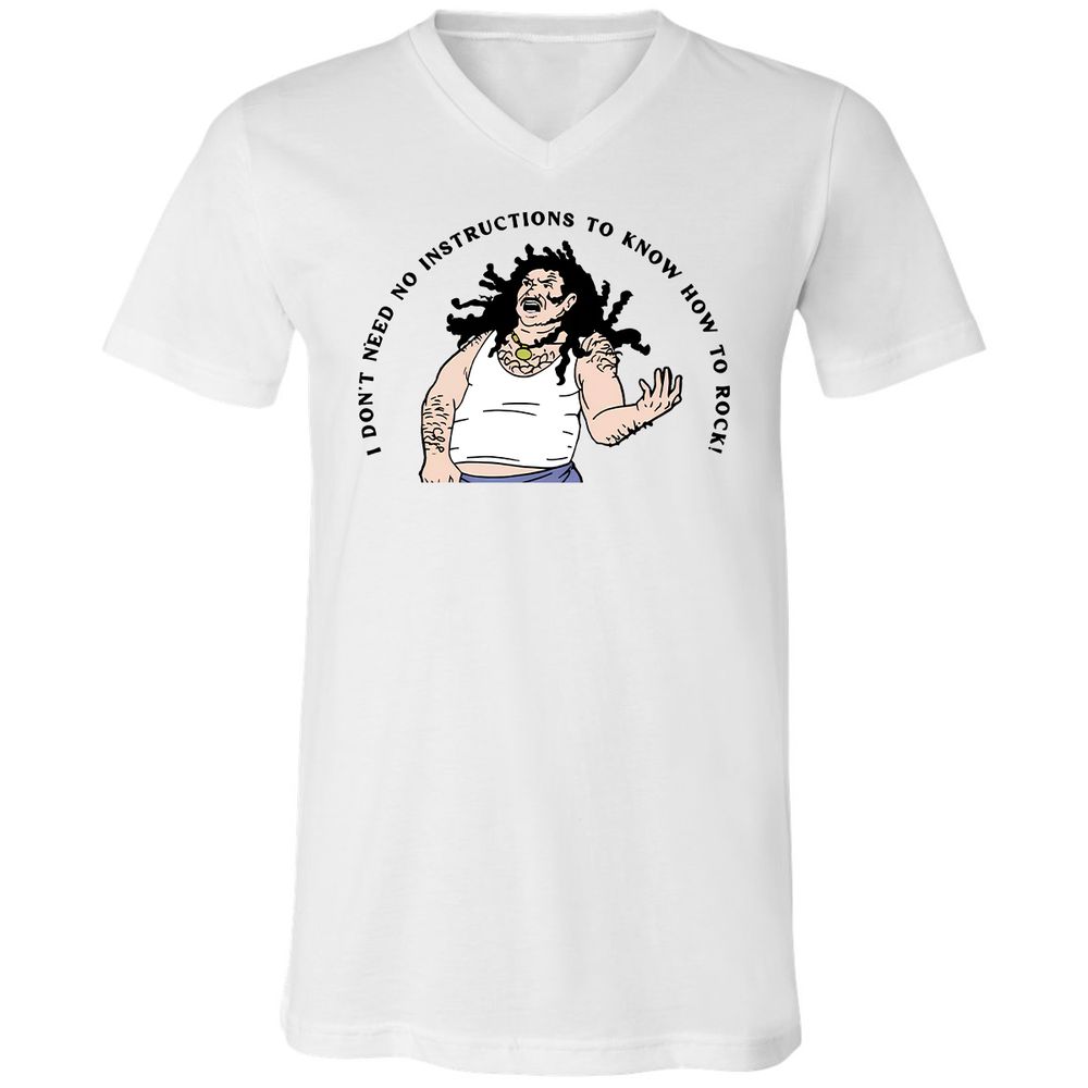 Unisex V-Neck T-Shirt - Y5BYVVDJ - White - 1