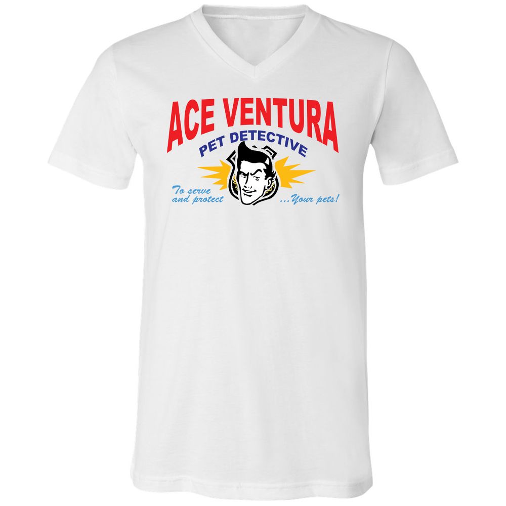 Unisex V-Neck T-Shirt - SJ34DX1Z - White - 1
