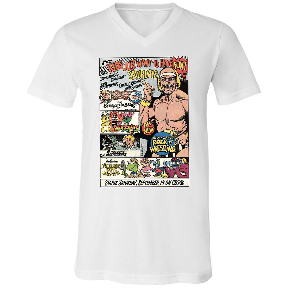 Unisex V-Neck T-Shirt - GLBKZBC8 - White - 1