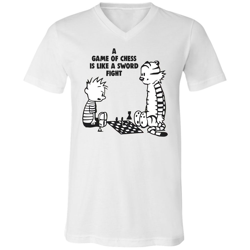 Unisex V-Neck T-Shirt - 7CKZX5JC - White - 1