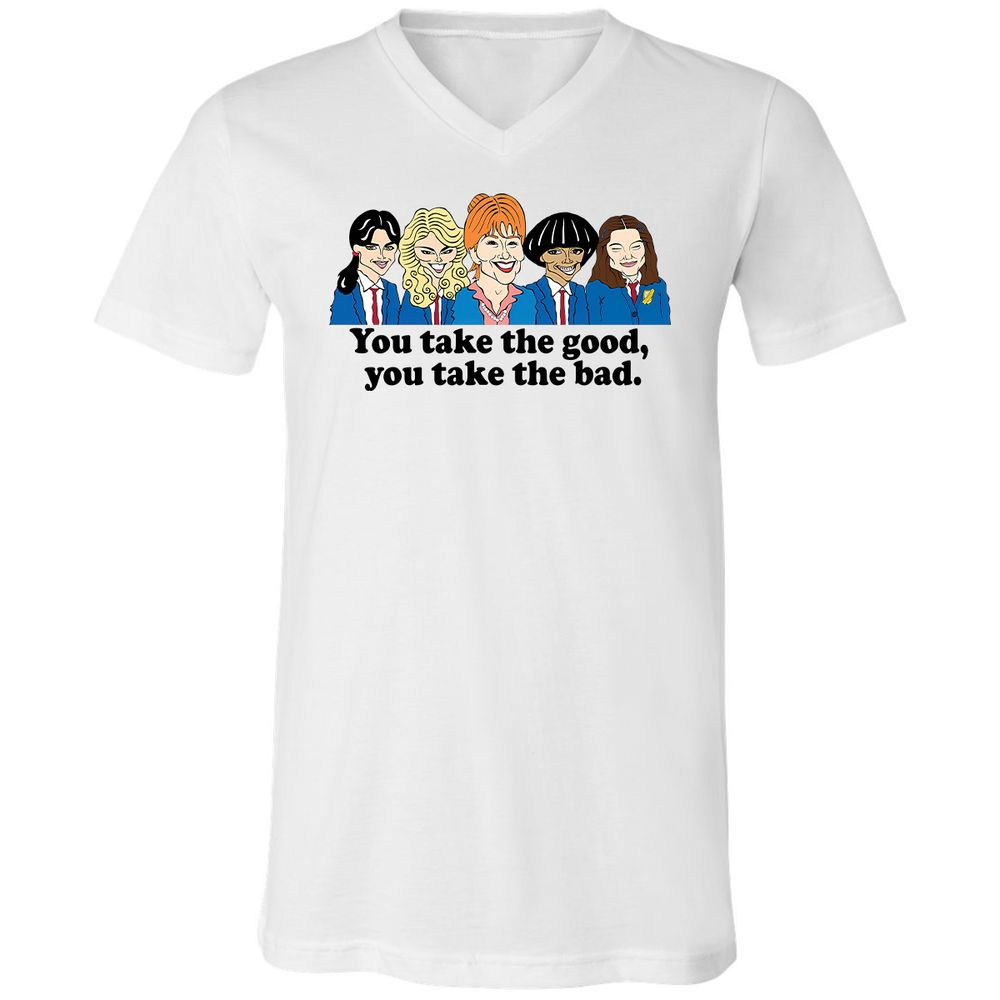 Unisex V-Neck T-Shirt - 6H126JMN - White - 1