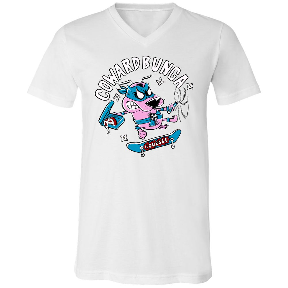 Unisex V-Neck T-Shirt - Y656W7PN - White - 1