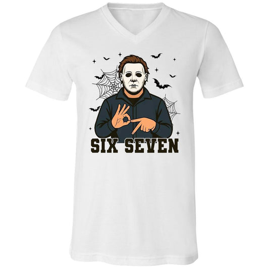Unisex V-Neck T-Shirt - 5SCMJXG2 - White - 1