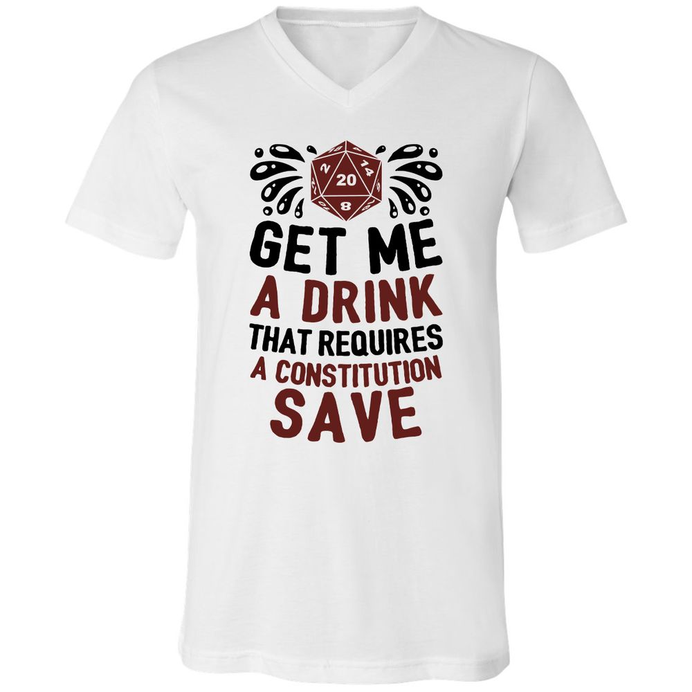 Unisex V-Neck T-Shirt - RH4HDHDR - White - 1