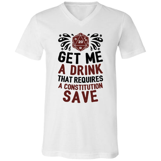 Unisex V-Neck T-Shirt - RH4HDHDR - White - 1