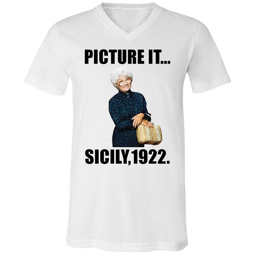 Unisex V-Neck T-Shirt - HHEW922S - White - 1