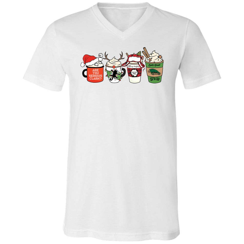 Unisex V-Neck T-Shirt - DUD7N2R2 - White - 1