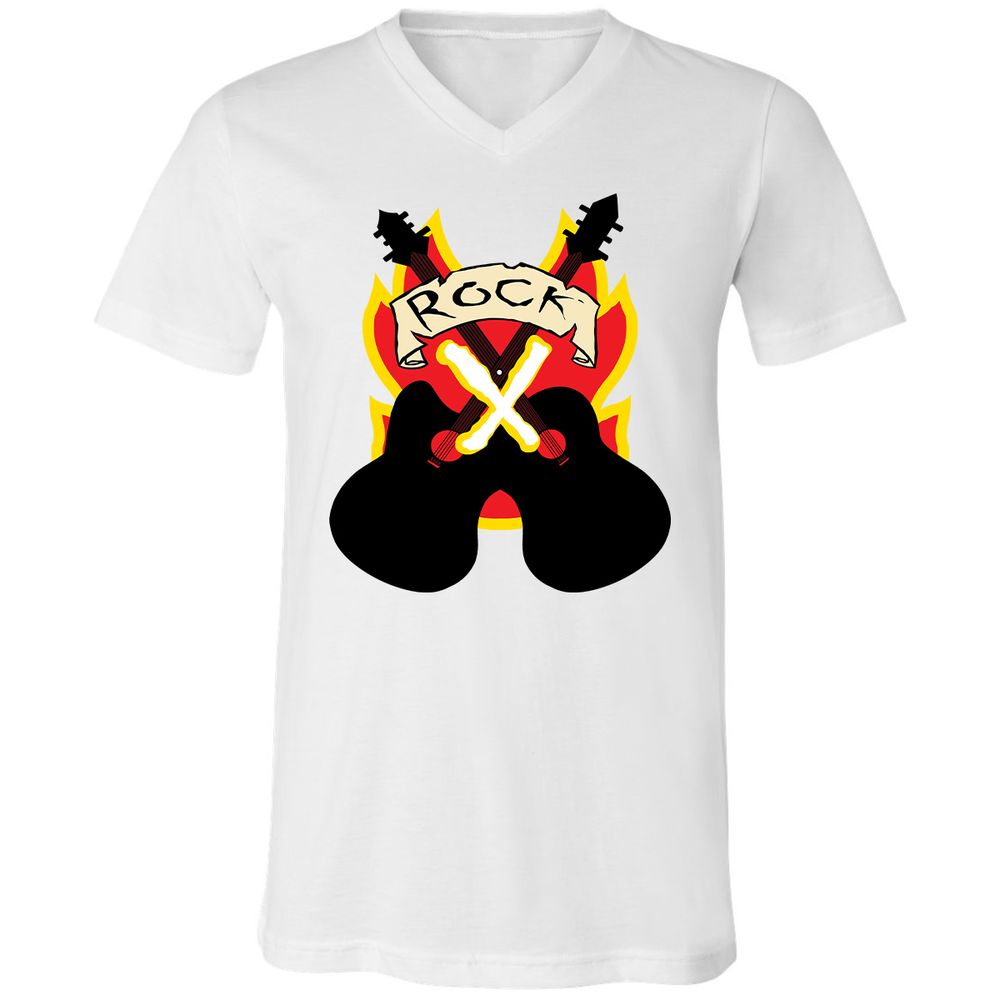 Unisex V-Neck T-Shirt - QAJMSDKZ - White - 1