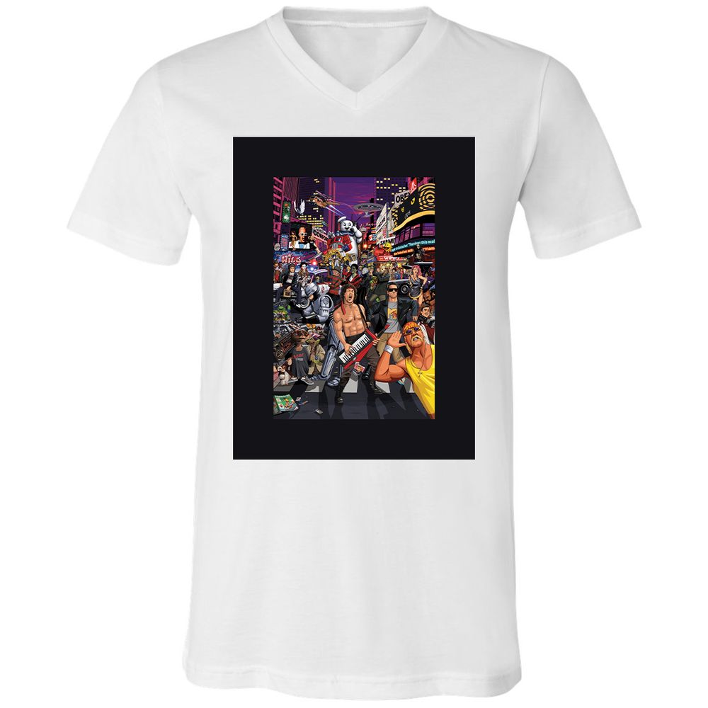 Unisex V-Neck T-Shirt - 9ZP7UPFT - White - 1