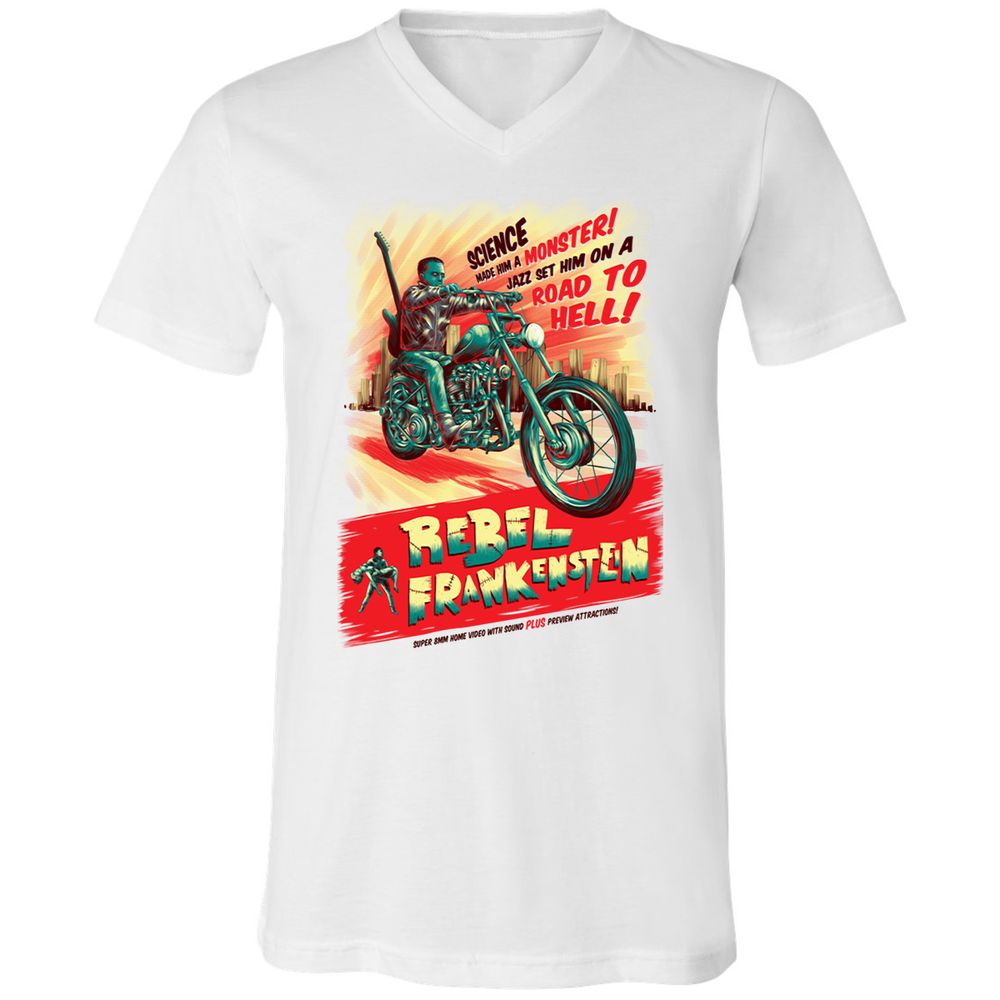 Unisex V-Neck T-Shirt - HRCUGJ5P - White - 1