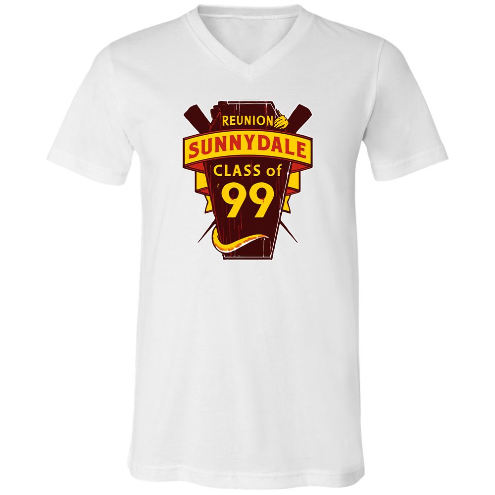 Unisex V-Neck T-Shirt - CFZ3Y9B4 - White - 1