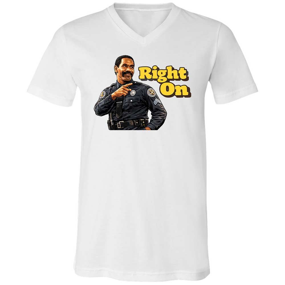 Unisex V-Neck T-Shirt - HTFWHYVP - White - 1