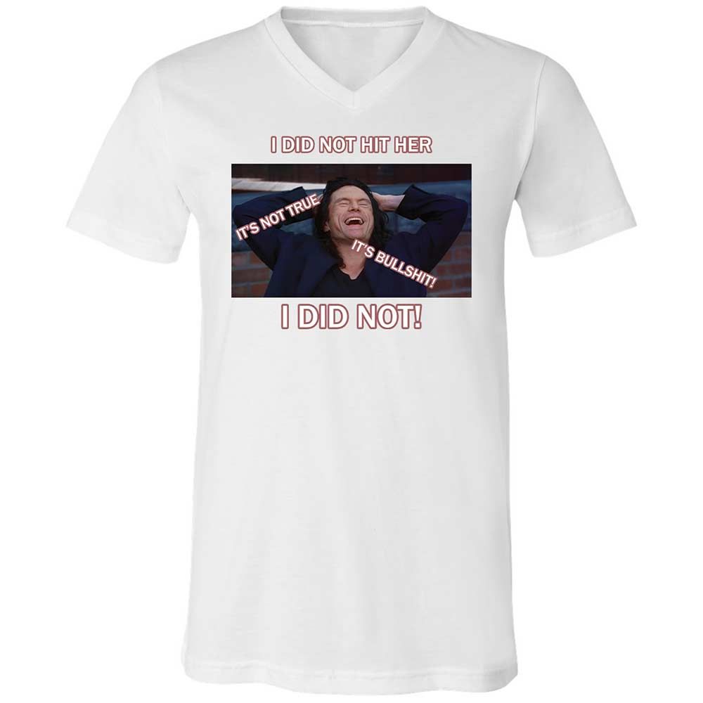 Unisex V-Neck T-Shirt - VD1DU6G8 - White - 1
