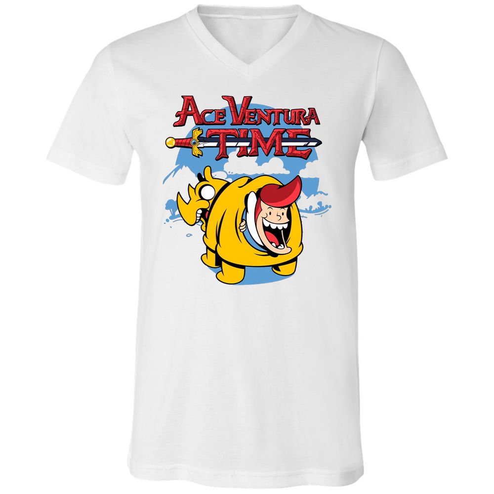 Unisex V-Neck T-Shirt - 4QXXE54P - White - 1