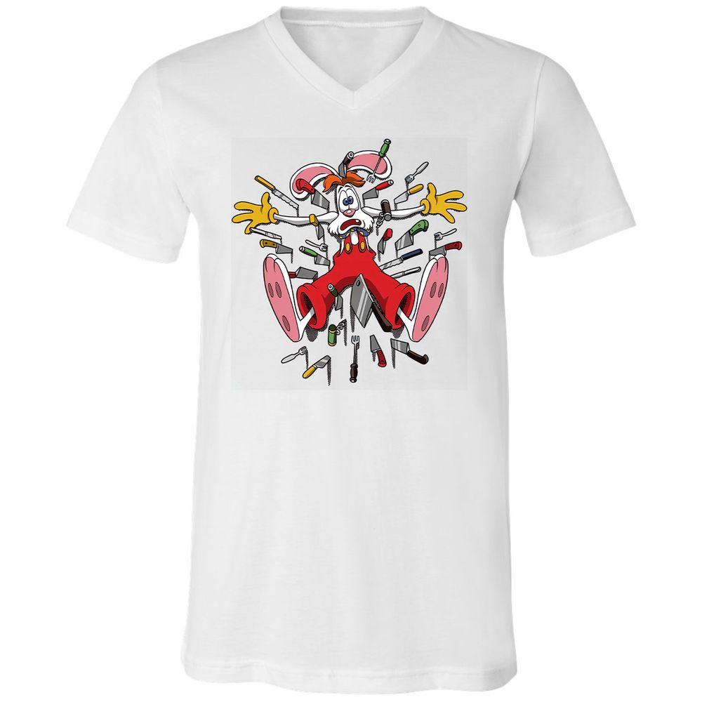 Unisex V-Neck T-Shirt - 5ZATVGA1 - White - 1
