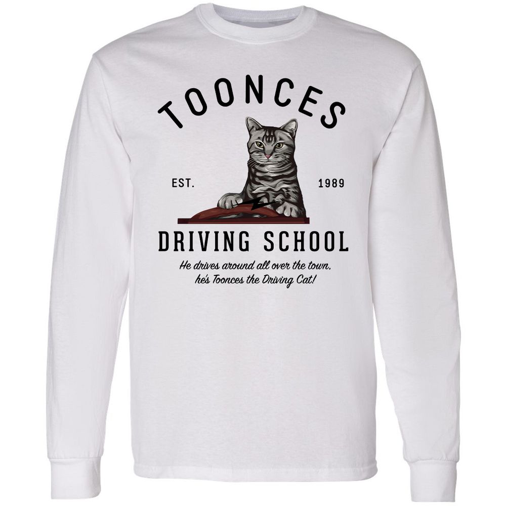Funny Cat Driving School - White - 1