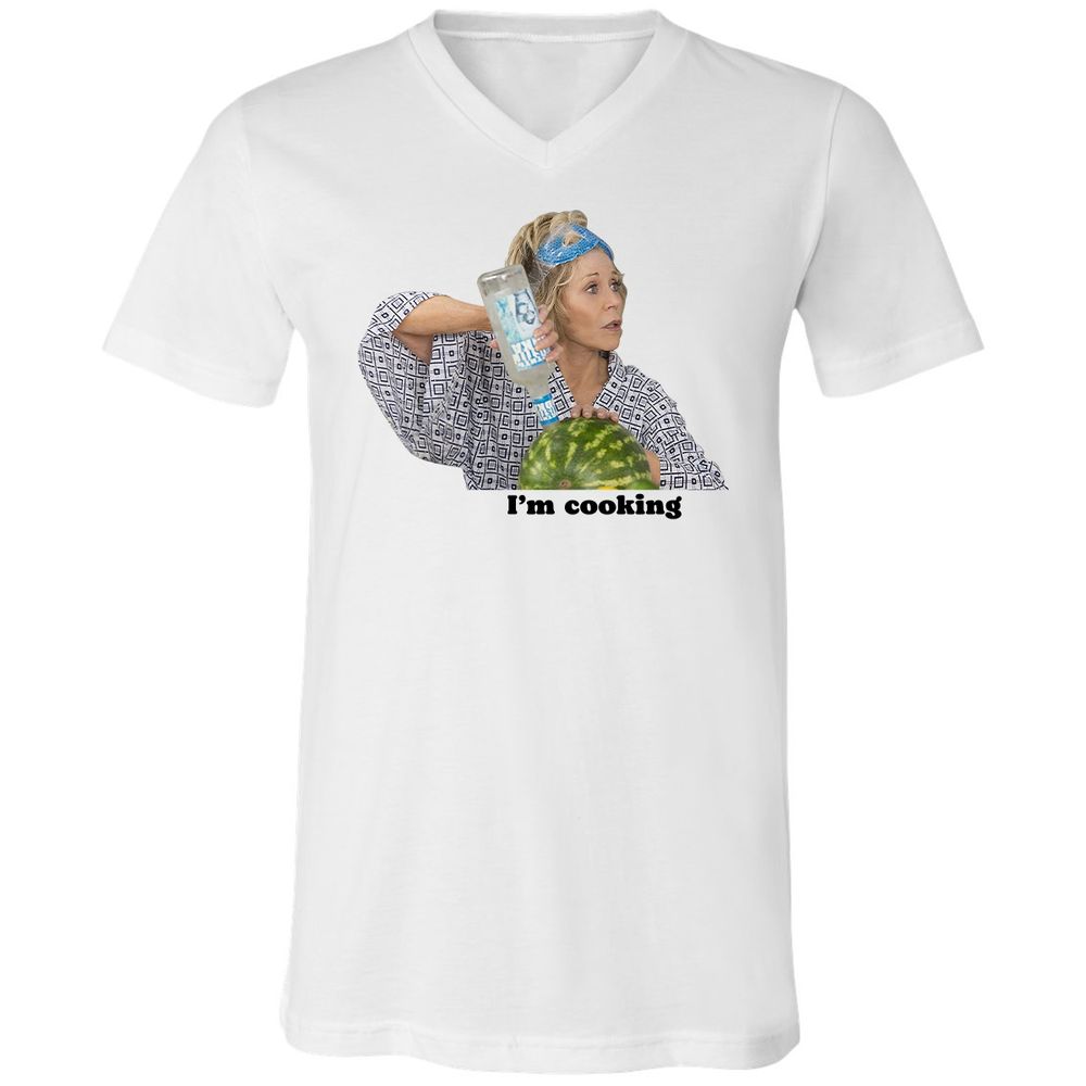 Unisex V-Neck T-Shirt - P65TWLFJ - White - 1