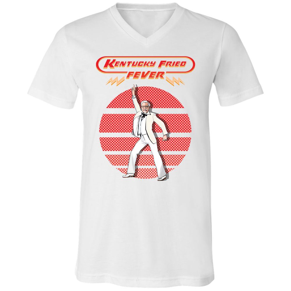 Unisex V-Neck T-Shirt - Y9SYKSJ1 - White - 1