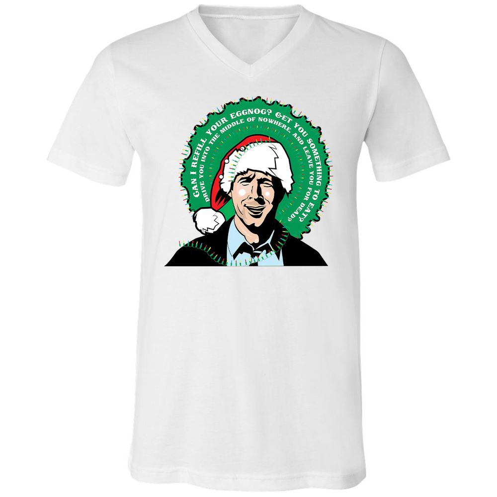 Unisex V-Neck T-Shirt - VZL759QP - White - 1