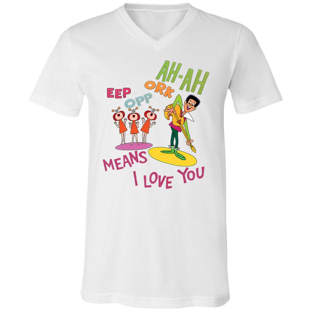Unisex V-Neck T-Shirt - PMV94T13 - White - 1