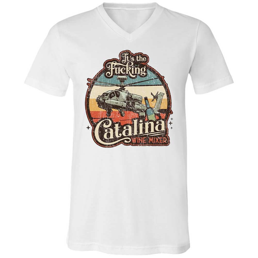 Unisex V-Neck T-Shirt - RTGQRCQB - White - 1